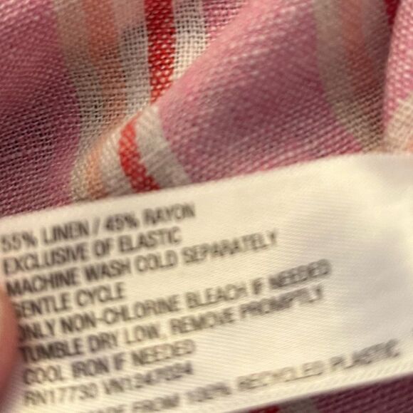 Universal Thread Pink and Red Striped Linen Blend Midi Dress, Size L, NWT - Picture 6 of 8